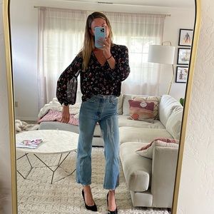 Silk madewell floral print top